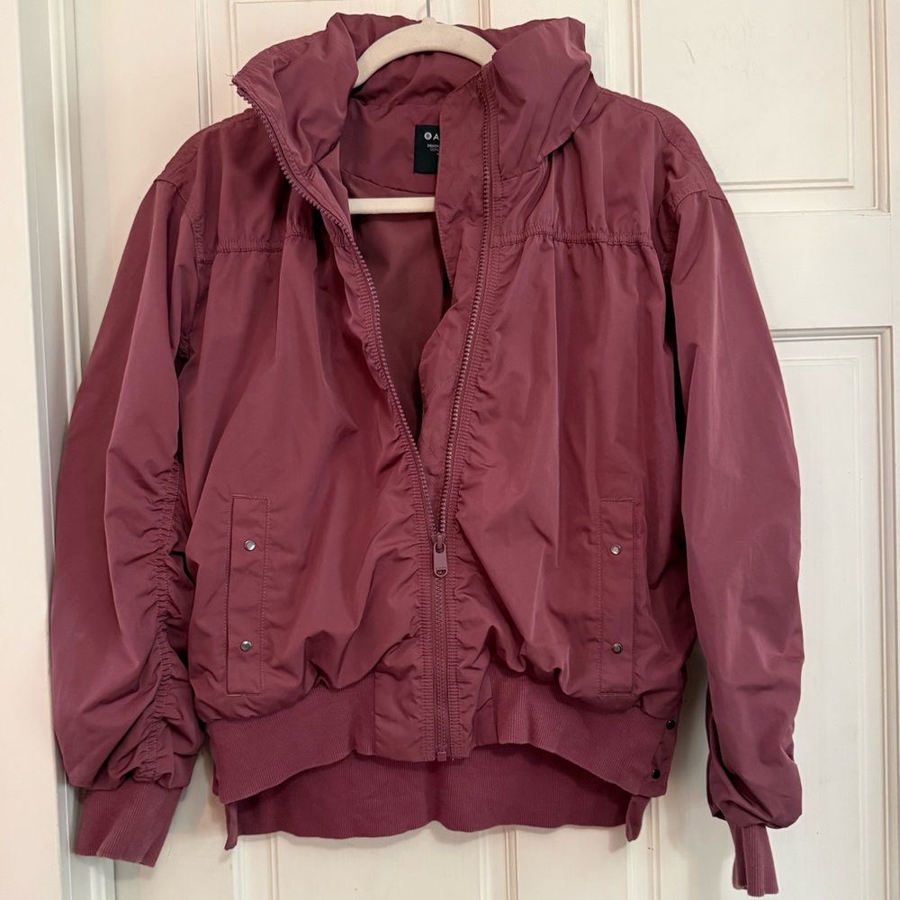 Athleta mauve pink windbreaker bomber jacket